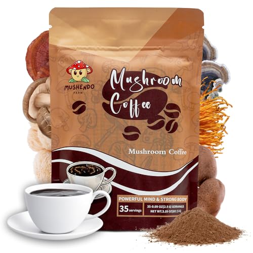 Mushroom Instant Coffee 35 Servings Vegan Non-GMO Z376926