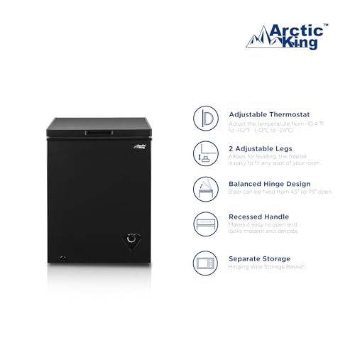 5.0 Cu.ft Chest Freezer with Removable Basket, Black Q15445