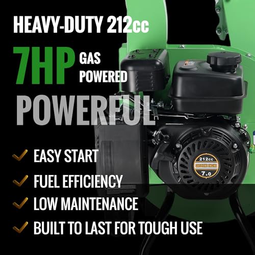 7HP 212cc Gas Powered Wood Chipper Shredder B94596