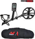 Multi-Frequency Collapsible Metal Detector Bundle with Waterproof Double-D Coils, Pinpointer & Carry Bag L1341