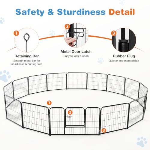 8 Panel 24" Height Metal Dog Playpen with Doors R689