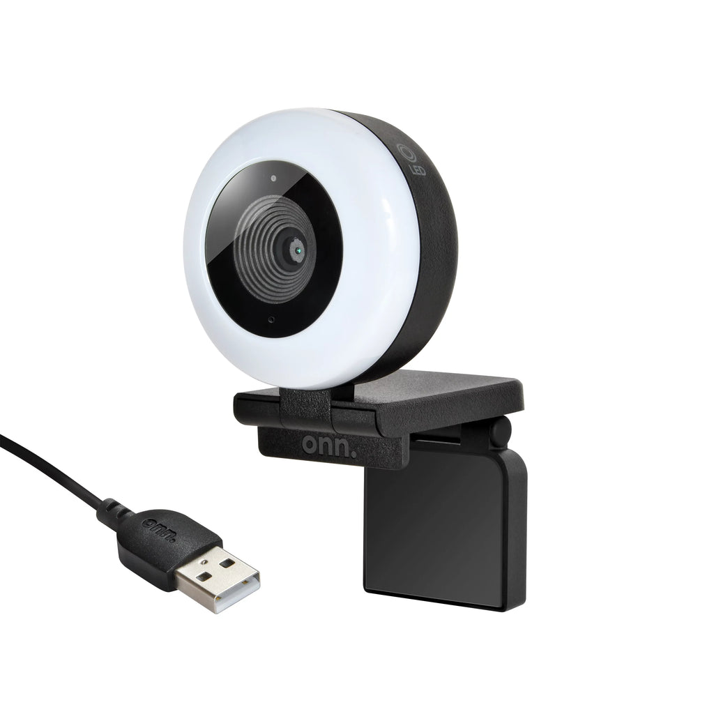 White & Black Webcam with Ring Light Y546