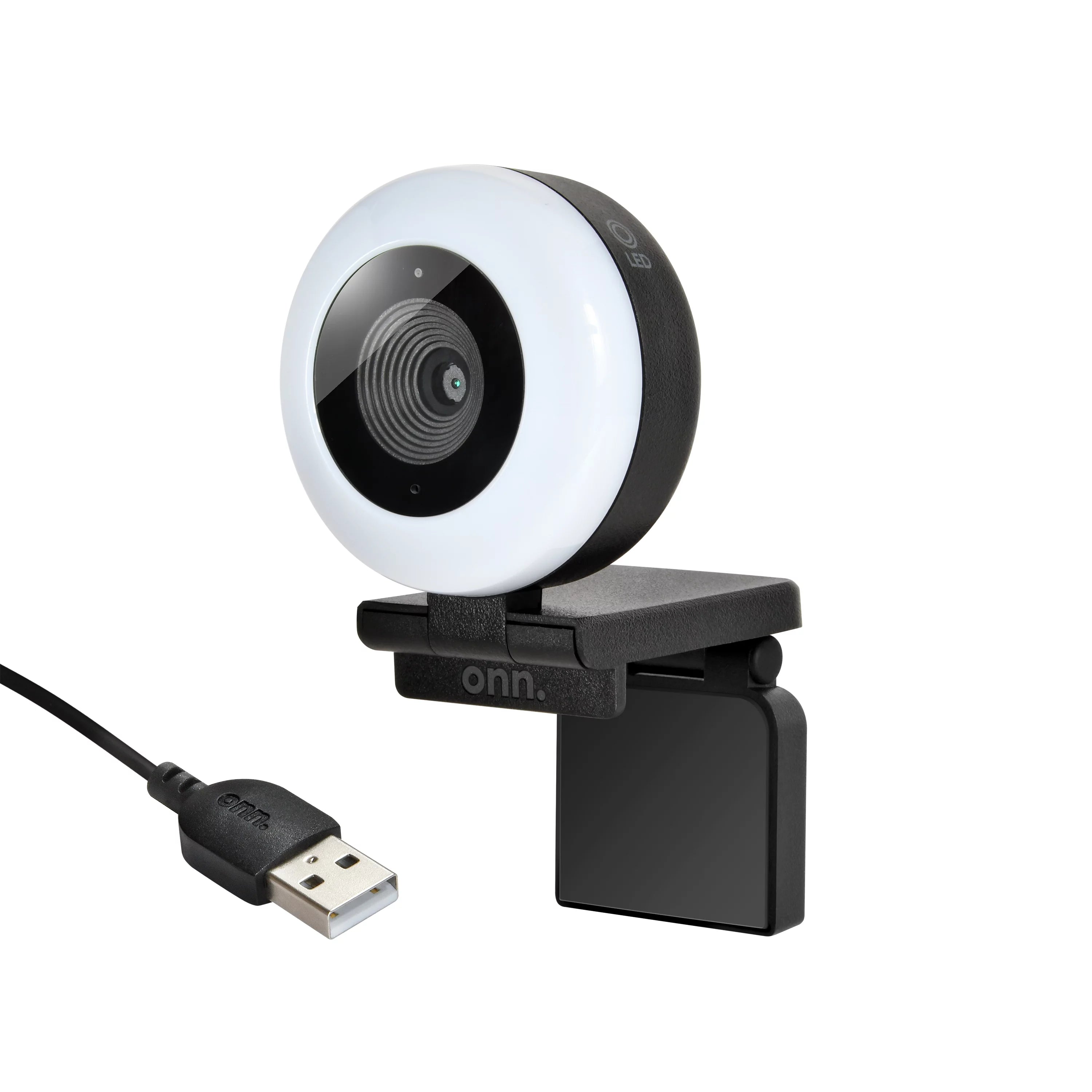 White & Black Webcam with Ring Light Y546