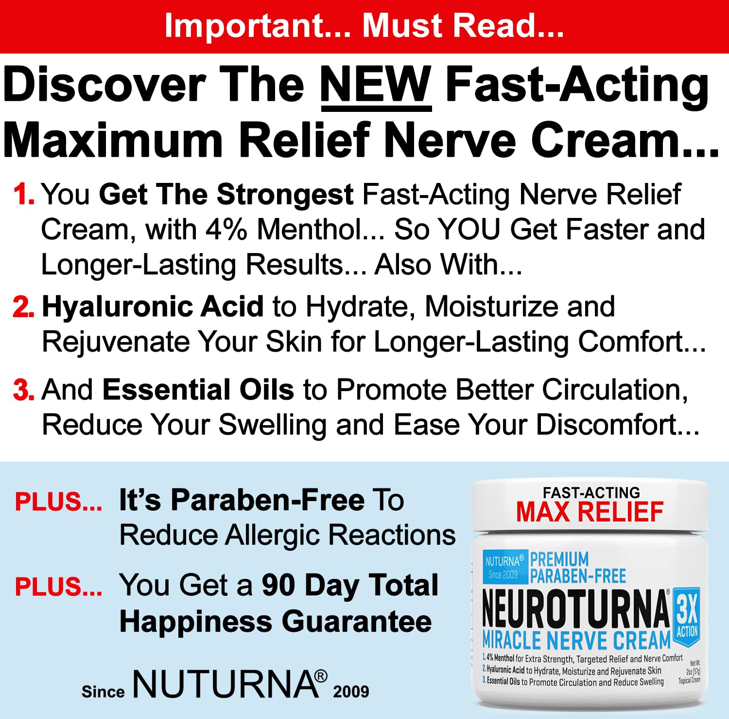 Nerve Relief Cream with 4% Menthol MSM 6 Oz P63709