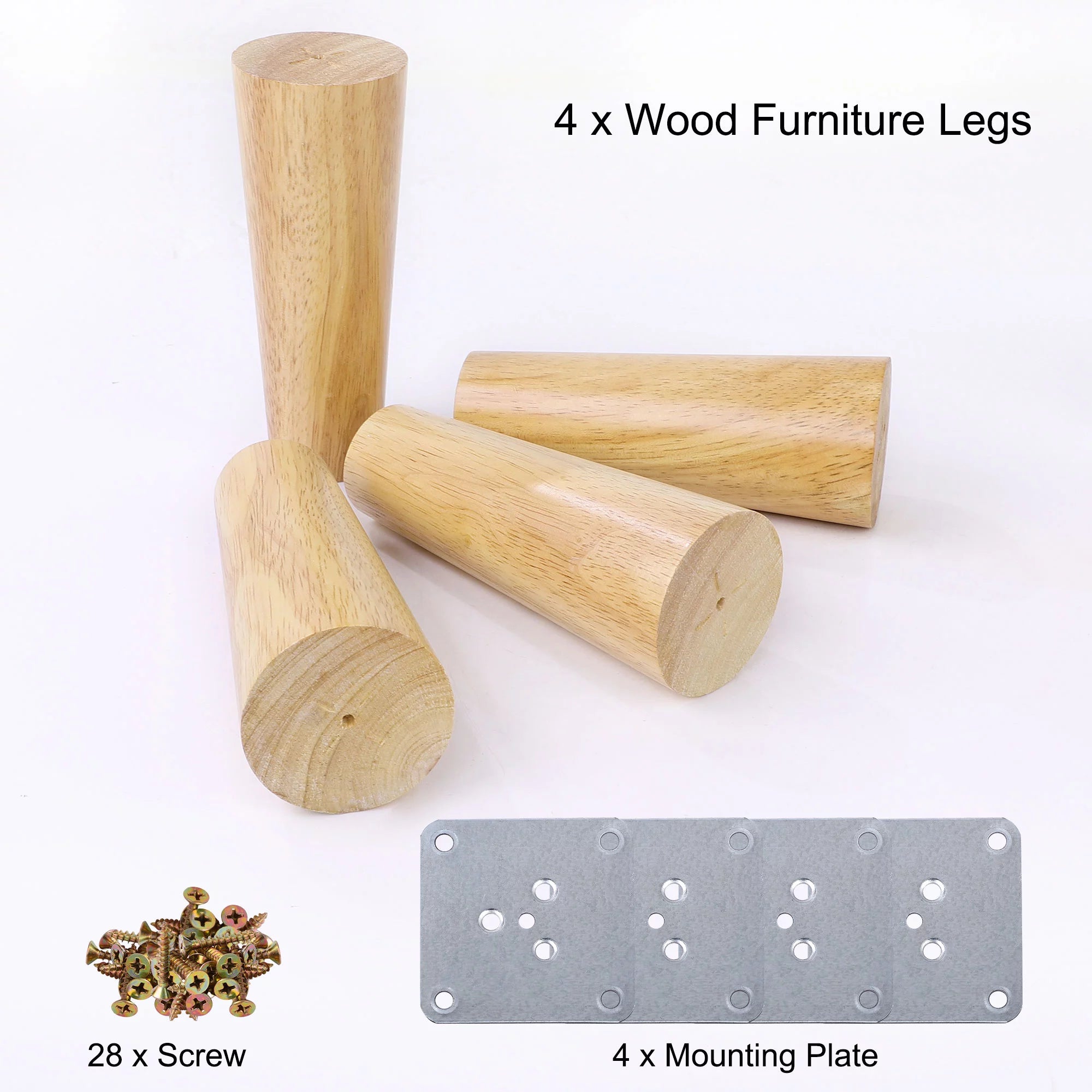 Hardwood Sofa Replacement Legs 6 Inch 4Pcs V26030
