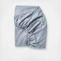 Organic Crinkled Percale Fitted Sheet King Steel Blue U258570