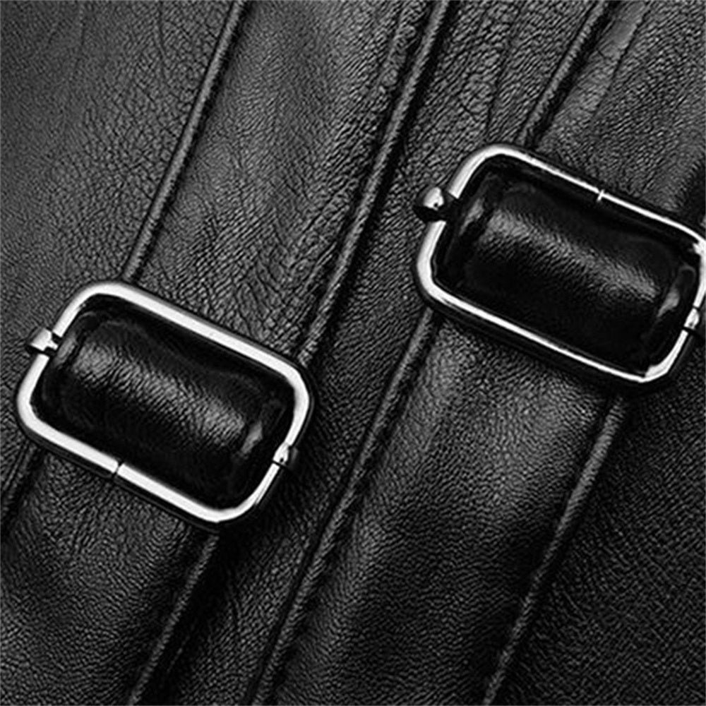 Brown Leather Small Travel Backpack I761383