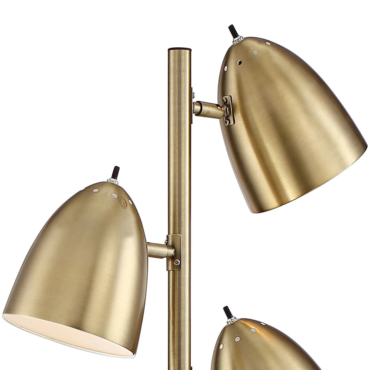 Aged Brass 3 Light Adjustable Dome Shade Floor Lamp O19637