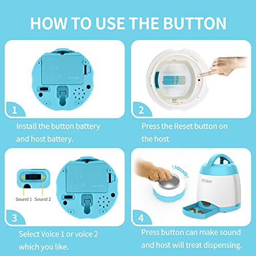 Automatic Treat Dispenser with Remote Button Blue Z916