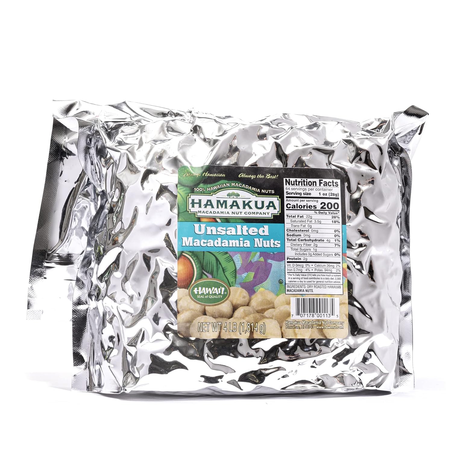 Unsalted Dry Roasted Macadamia Nuts (4 lbs) Y957043