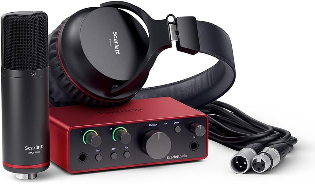 USB Audio Interface with CM25 Condenser Microphone and SH-450 Headphones T21985