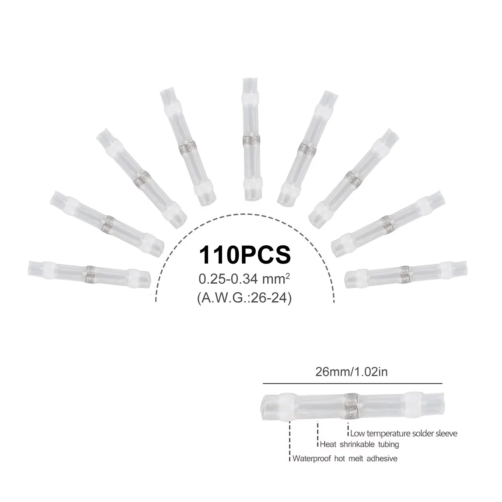 500PCS Heat Shrink Solder Wire Connectors S7533
