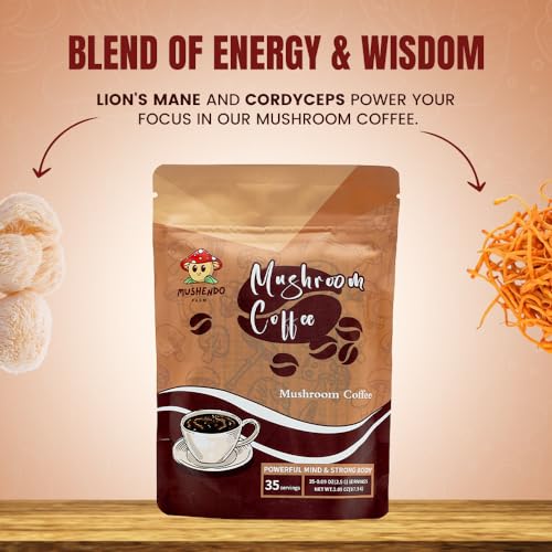 Mushroom Instant Coffee 35 Servings Vegan Non-GMO Z376926