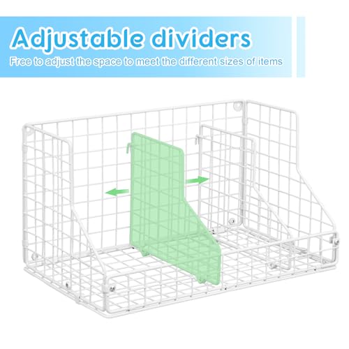 2 Pack 2-Tier Black Metal Can Rack Organizer with 4 Adjustable Dividers D73963