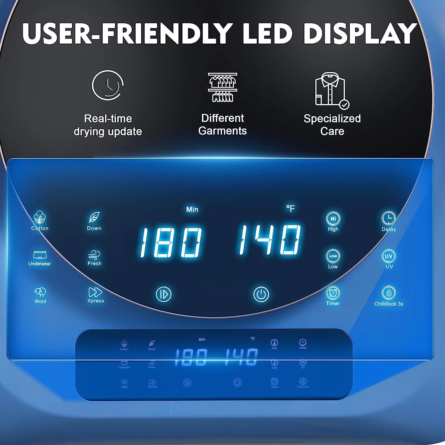 Compact Electric Clothes Dryer 8.8 Lbs 850W with Moisture Sensor P85896