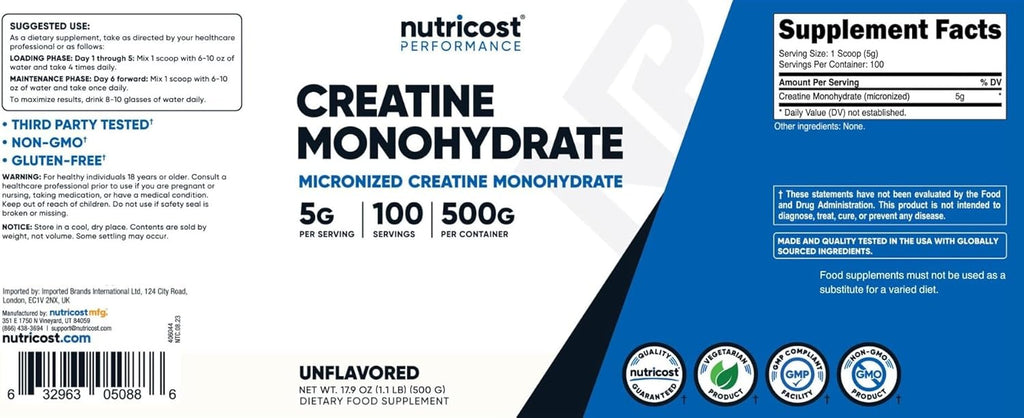 Whey Protein Powder Cookies N' Creme 2 Scoops Creatine Monohydrate Micronized Powder 5g Serv 100 Servings F978