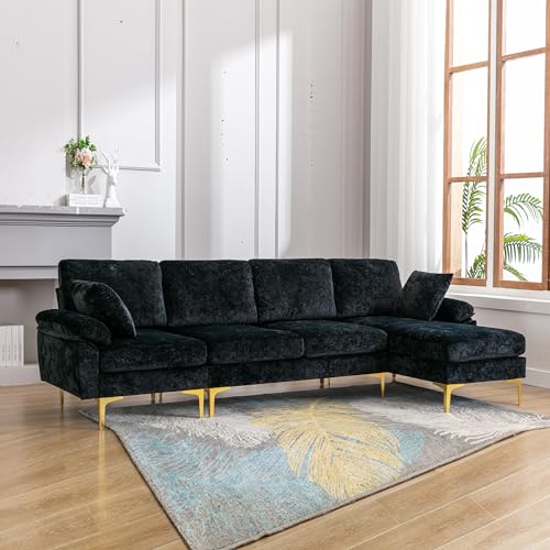 Purple U-shaped Sectional Sofa with Ottoman D875