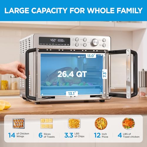 26.4 QT Stainless Steel French Door Toaster Oven Air Fryer Combo W3241