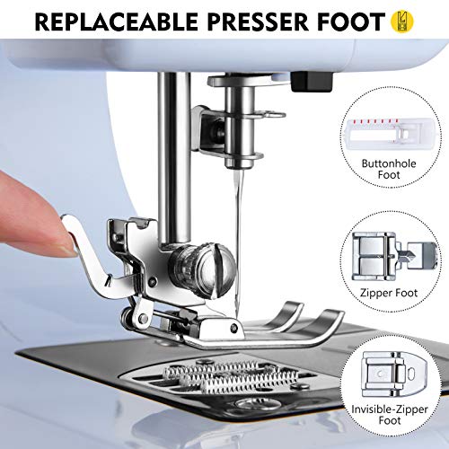 Blue Mini Sewing Machine with 12 Built-in Stitches Y583405