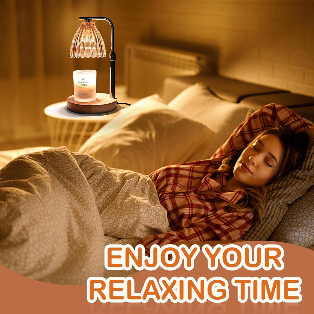 Electric Candle Warmer Lamp with Timer & Dimmer, Glass, Includes 2 Bulbs Y2607