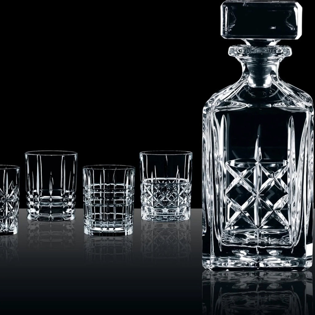 5-Piece Clear Decanter and Whiskey Glass Set S19801