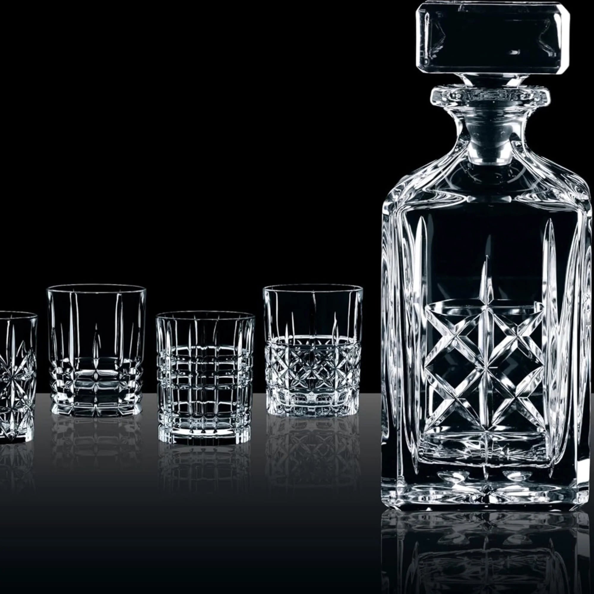 5-Piece Clear Decanter and Whiskey Glass Set S19801