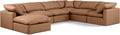 Cognac Vegan Leather Sectional X434970