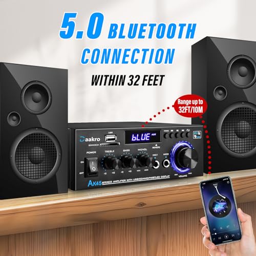 300W 2 Channel Bluetooth Stereo Audio Amplifier F127
