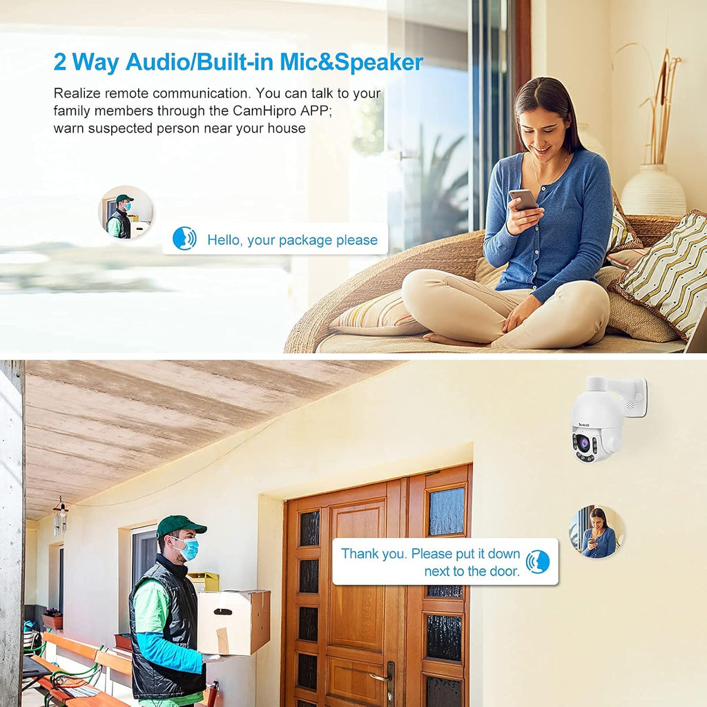 HD 5MP PTZ Security Camera with 4X Optical Zoom IR Night Vision IP66 F275