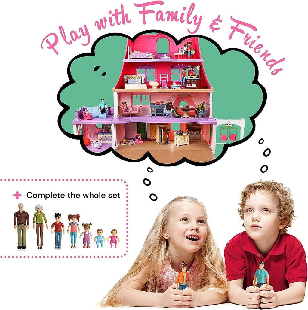 Set of 2 Dollhouse People Action Figures Y621
