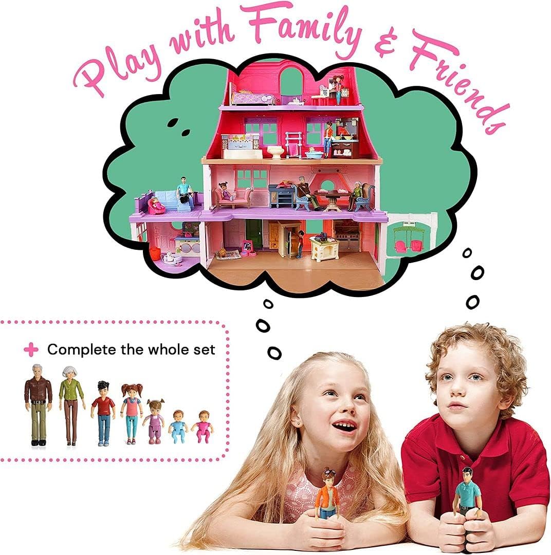 Set of 2 Dollhouse People Action Figures Y621