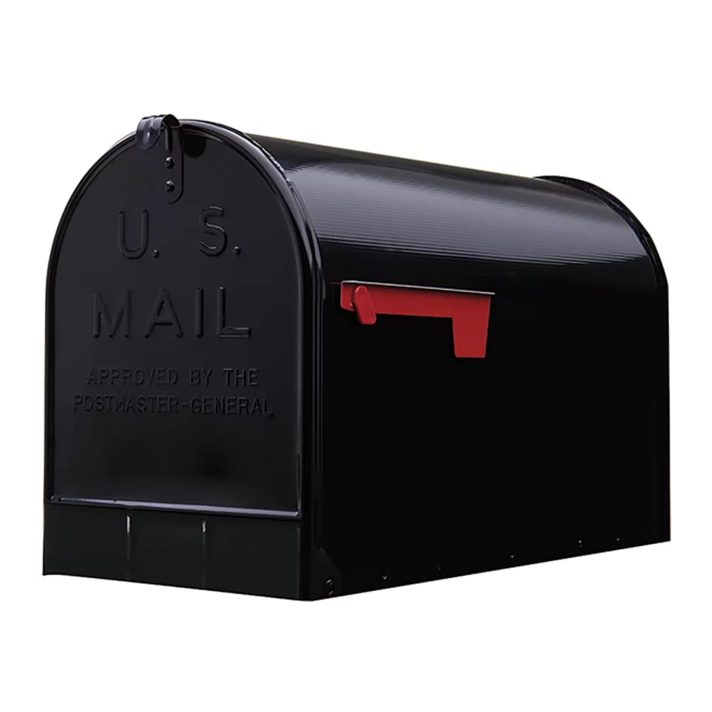 Black Steel Post Mount Mailbox G531