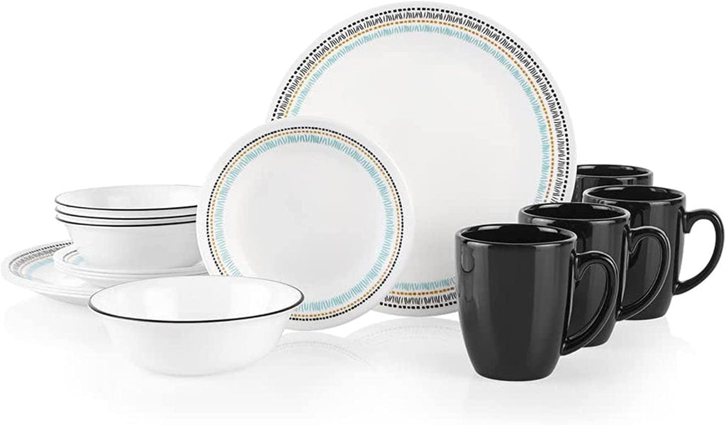 16 Piece Dinnerware Set Service for 4 Multicolour I9525