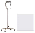 Large Base Offset Silver Quad Cane U9047