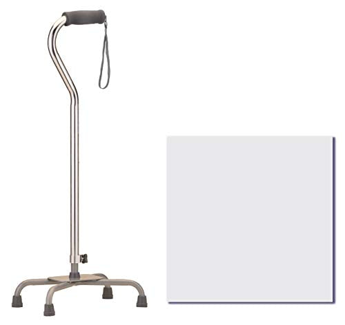 Large Base Offset Silver Quad Cane U9047