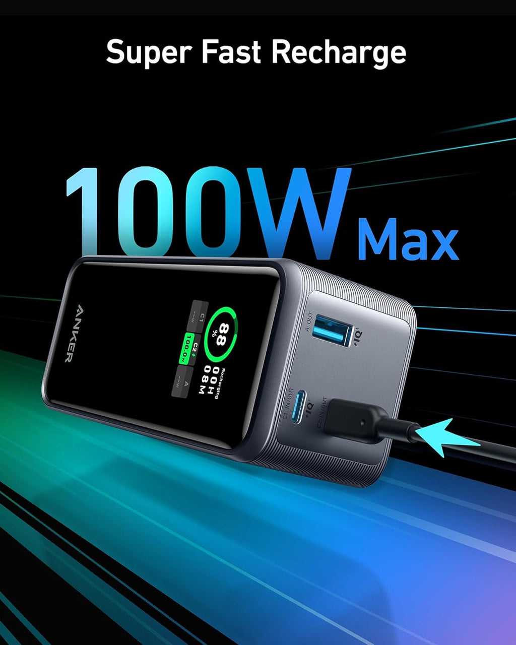 24,000mAh 3-Port Portable Charger with 140W Output Y718336