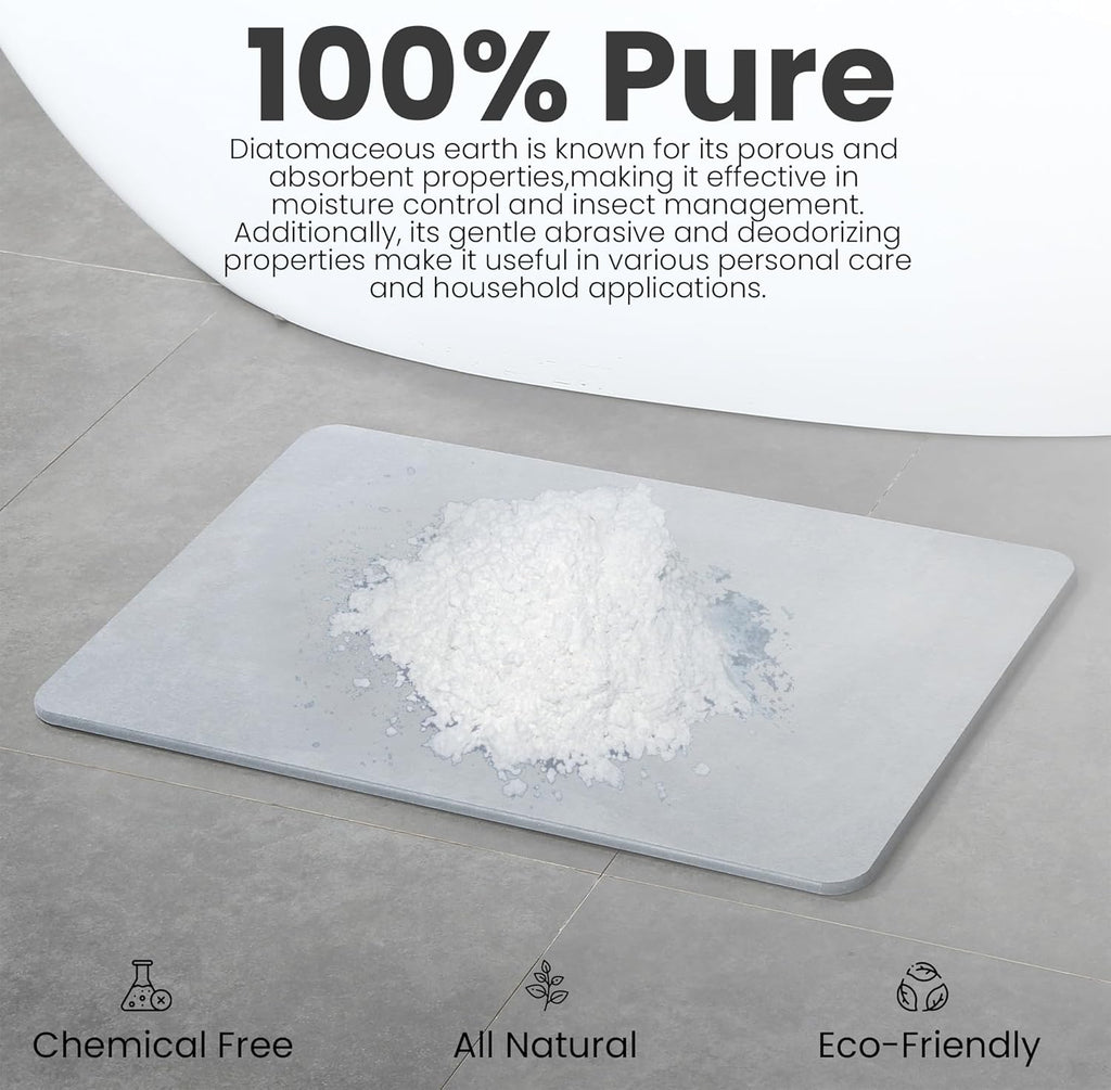 Gray 23.62 x 15.3 Diatomaceous Earth Bath Mat F100