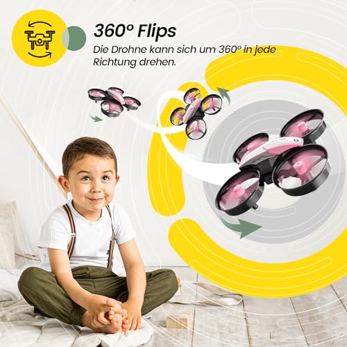 Red Mini Drone with 3 Batteries Y2583