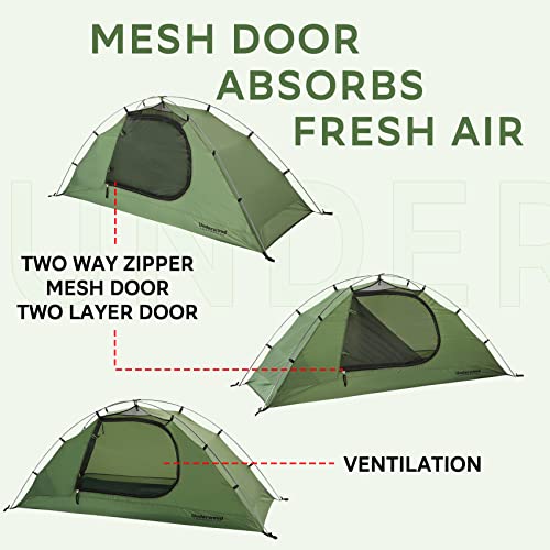 Lightweight 4-Season Waterproof Backpacking Tent for One Person W70894