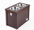 Elevated Dog Feeder with 2 Stainless Steel Bowls and Sliding Lid Storage Bin W55555
