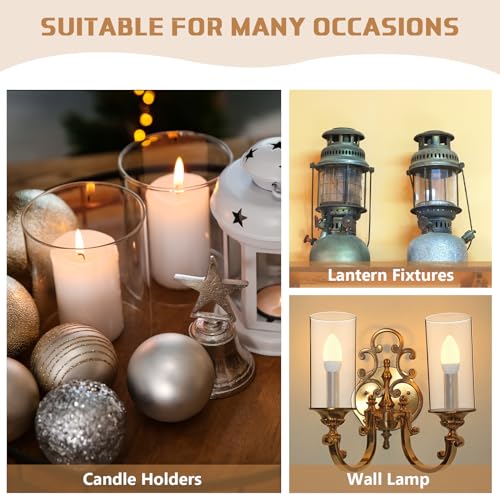 2.5 x 8 Inch Clear Glass Cylinder Candle Holder with Unscented Pillar Candles E986