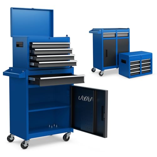 Gray 5-Drawer Rolling Tool Chest with Lockable Wheels I4535