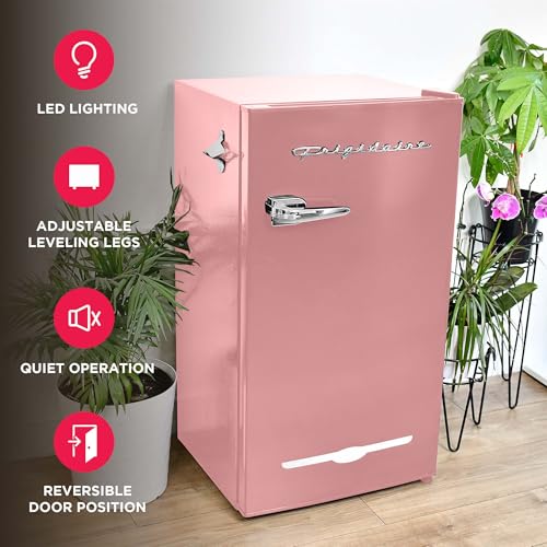 Pink/Coral 3.2 cu. Ft Retro Bar Fridge Refrigerator D3417