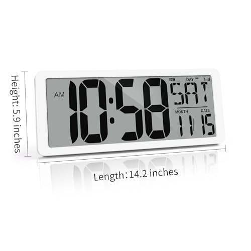14.2’’ Wall Clock with Auto Backlight, Temp, Date, Timer, DST R99488