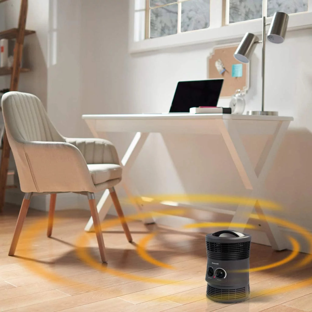 360 Degree Surround Fan Forced Heater Charcoal Grey Portable Heater with Adjustable Thermostat F952029
