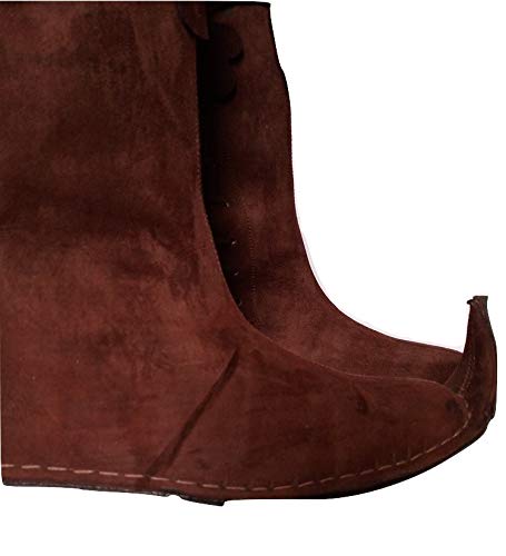 Medieval Brown Leather Knee High Boots Q307978