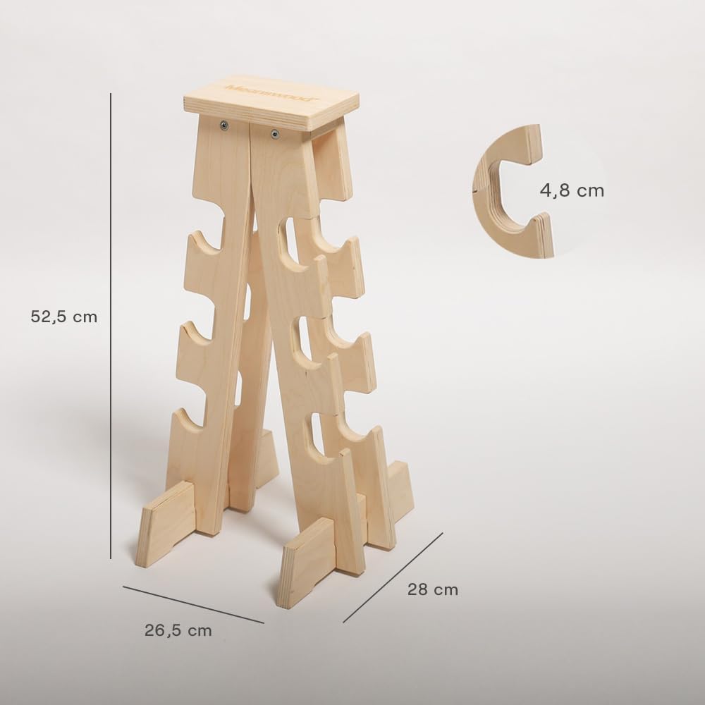 Wooden Dumbbell Rack for 6 Weights L36604