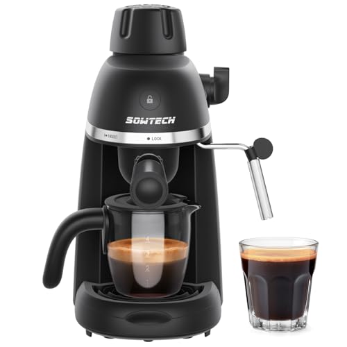 Black 3.5 Bar Espresso Coffee Machine with Steam Milk Frother C50036