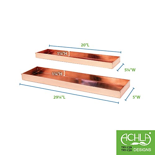 Copper Rectangular Windowsill Plant Tray, 29-in S1941