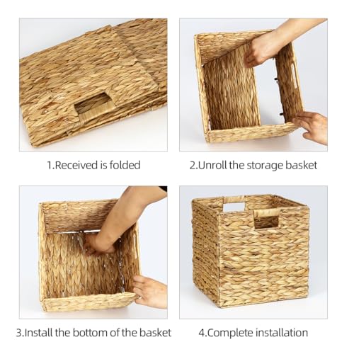 Natural Wicker Storage Cubes with Handles W32987
